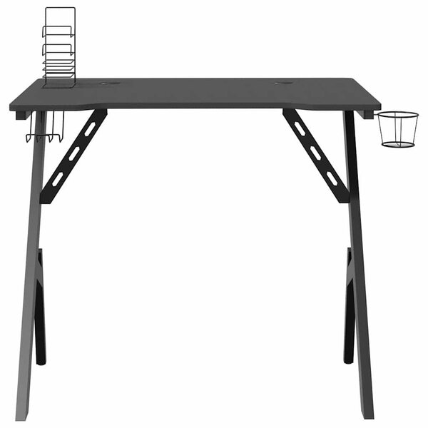 Fekete Y-lábú gamer asztal 90 x 60 x 75 cm