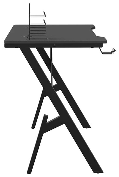 Fekete Y-lábú gamer asztal 90 x 60 x 75 cm