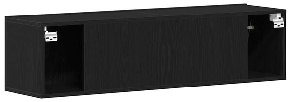 Fekete tölgy színű szerelt fa TV-szekrény 120x30x30,5 cm