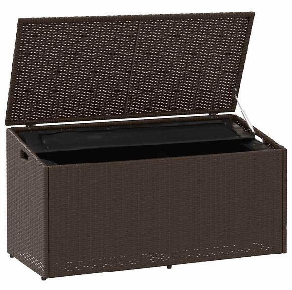 Barna polyrattan kerti tárolóláda 110x50x58 cm