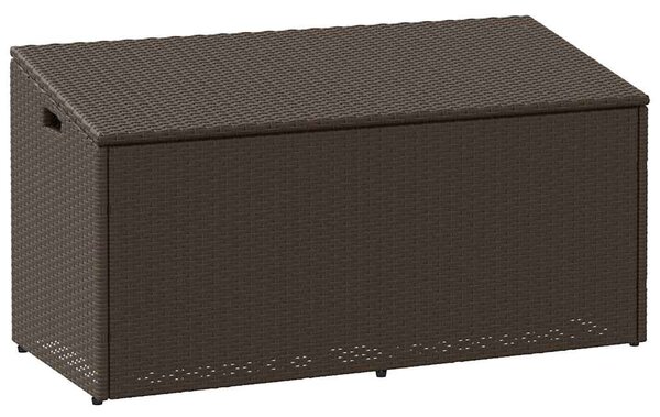 Barna polyrattan kerti tárolóláda 110x50x58 cm