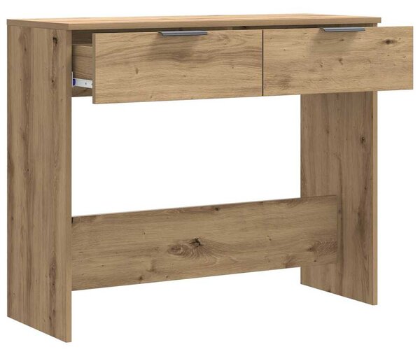 Kézműves tölgy színű szerelt fa dohányzóasztal 90x36x75 cm