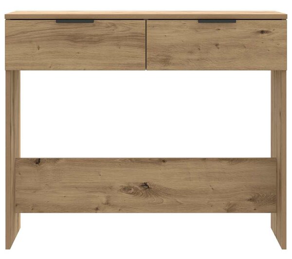 Kézműves tölgy színű szerelt fa dohányzóasztal 90x36x75 cm