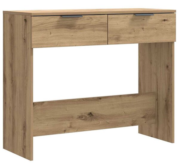 Kézműves tölgy színű szerelt fa dohányzóasztal 90x36x75 cm
