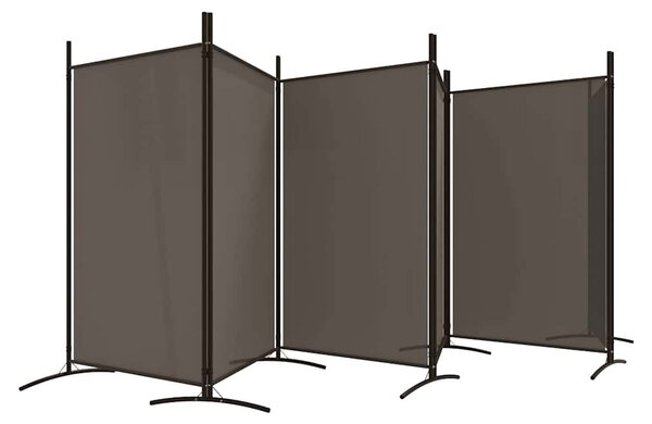 6 paneles antracitszürke szövet térelválasztó 520x180 cm
