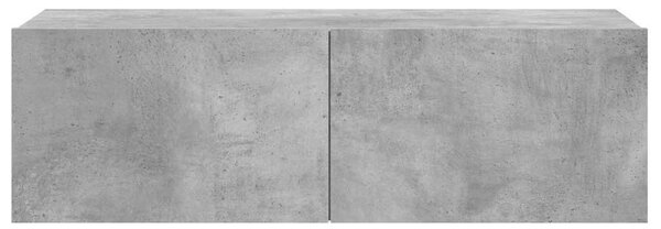 Betonszürke szerelt fa TV-szekrény 100 x 30 x 30 cm