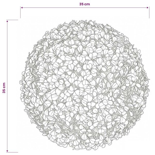 2 db gömb alakú műpuszpáng 35 cm