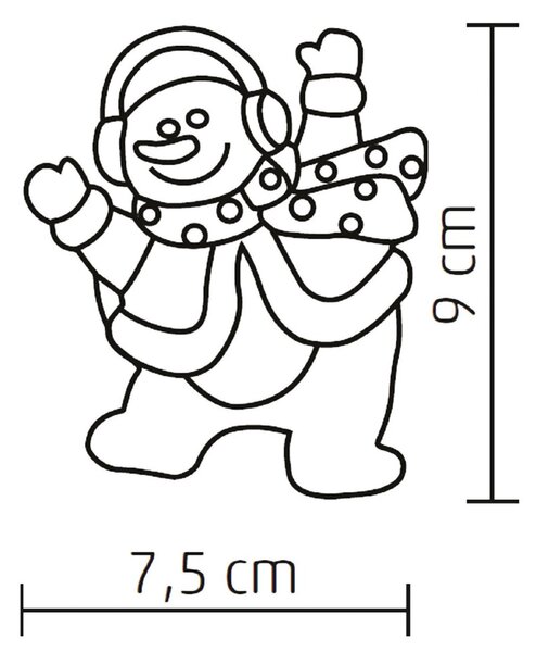 HOME KID 322 LED-es ablakdísz, 1 db LED, öntapadós, hóember, színváltó