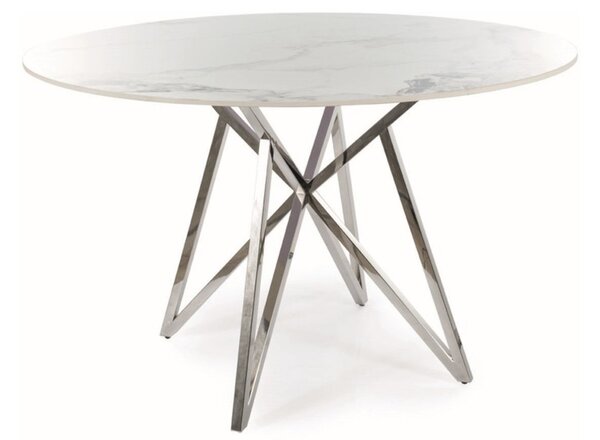 MURANO étkezőasztal, 120x76, fehér/ezüst
