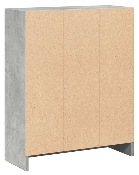 Betonszürke szerelt fa könyvespolc 60 x 24 x 76 cm