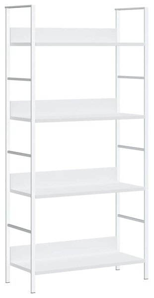 4 szintes fehér szerelt fa könyvespolc 60 x 27,6 x 124,5 cm