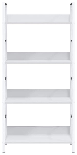 4 szintes fehér szerelt fa könyvespolc 60 x 27,6 x 124,5 cm