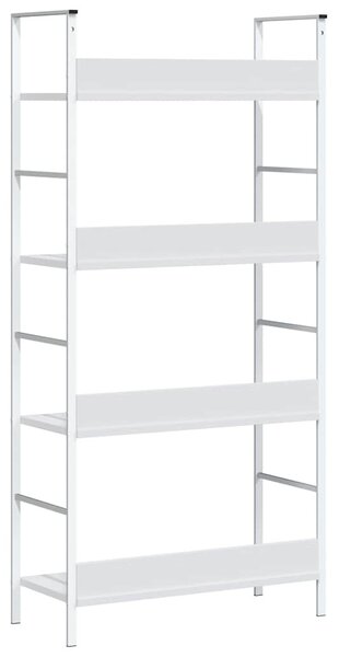 4 szintes fehér szerelt fa könyvespolc 60 x 27,6 x 124,5 cm