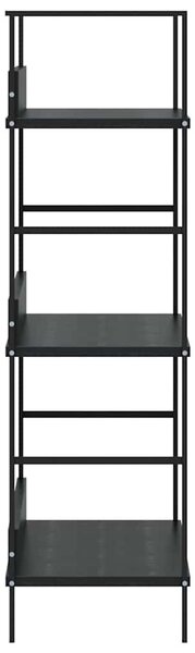 3 szintes fekete szerelt fa könyvespolc 60 x 27,6 x 90,5 cm