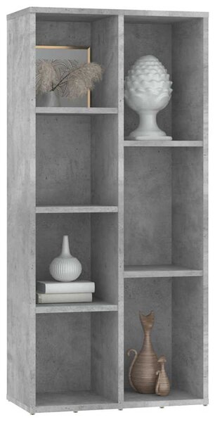 Betonszürke szerelt fa könyvszekrény 50 x 25 x 106 cm