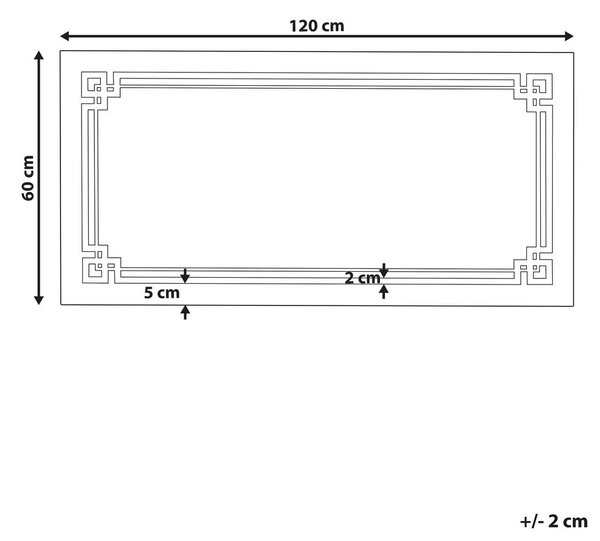 LED fürdőszobai tükör AVRANCHES 120 cm 60 cm Ezüst