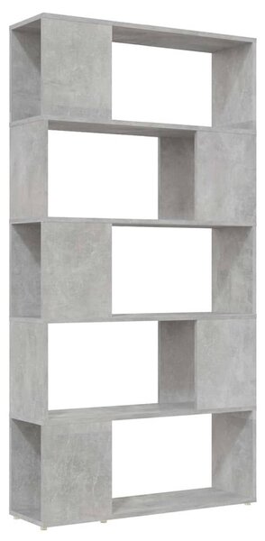 Betonszürke térelválasztó könyvszekrény 80 x 24 x 155 cm