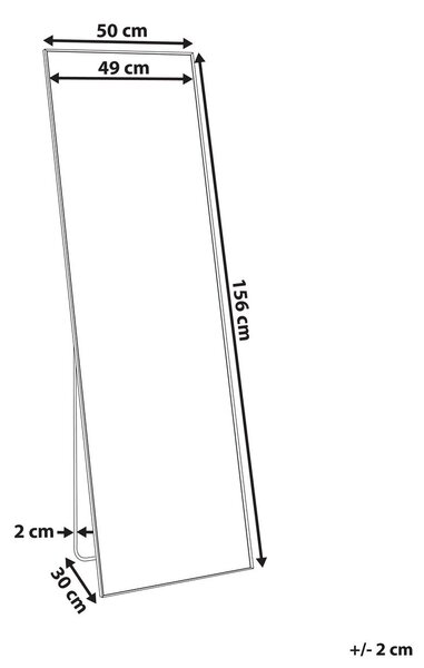 Állótükör BEAUVAIS 156 cm Fém Fekete