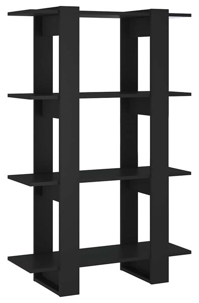 Fekete könyvszekrény/térelválasztó 80 x 30 x 123,5 cm