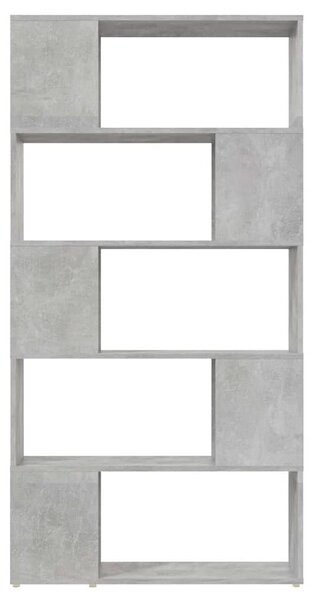 Betonszürke térelválasztó könyvszekrény 80 x 24 x 155 cm