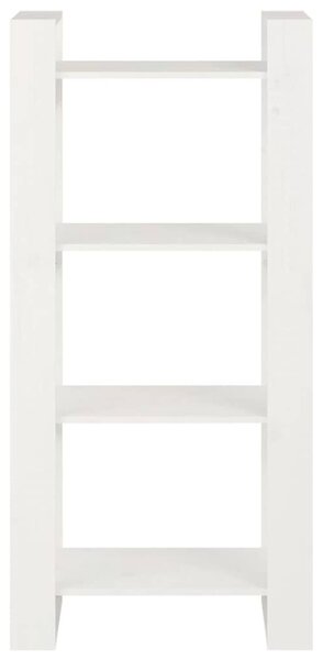 Fehér tömör fa könyvszekrény/térelválasztó 60 x 35 x 125 cm