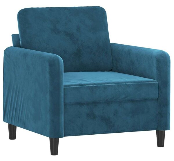VidaXL kék bársony kanapéfotel lábtartóval 60 cm
