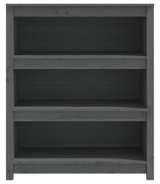 Szürke tömör fenyőfa könyvszekrény 80x35x97 cm