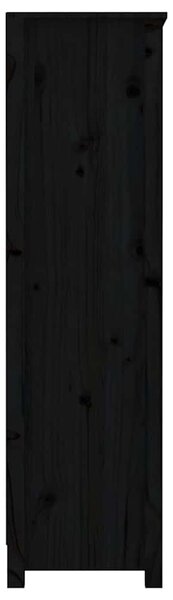 Fekete tömör fenyőfa könyvszekrény 80x35x126 cm