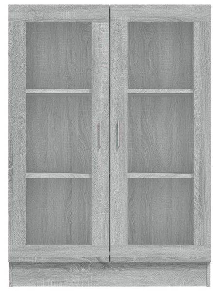 Szürke sonoma színű szerelt fa vitrinszekrény 82,5x30,5x115 cm