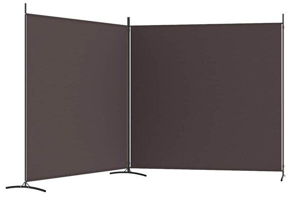 2 paneles barna szövet paraván 348x180 cm