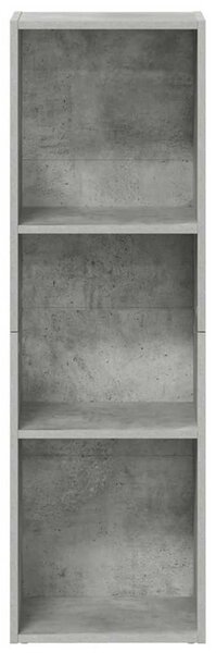 Betonszürke szerelt fa könyv-/TV-szekrény 36 x 30 x 114 cm