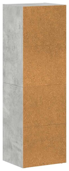 Betonszürke szerelt fa könyv-/TV-szekrény 36 x 30 x 114 cm