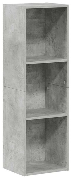 Betonszürke szerelt fa könyv-/TV-szekrény 36 x 30 x 114 cm