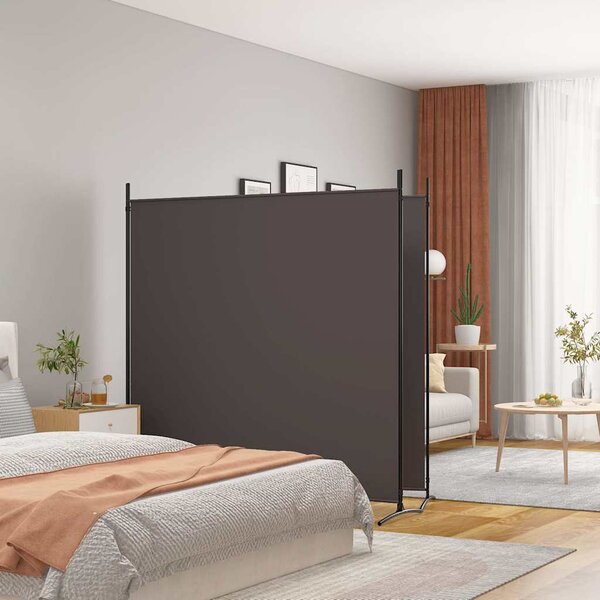 2 paneles barna szövet paraván 348x180 cm