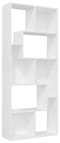 Fehér szerelt fa könyvszekrény 67 x 24 x 161 cm