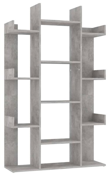 Betonszürke szerelt fa könyvszekrény 86 x 25,5 x 140 cm