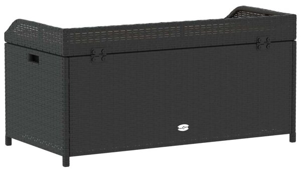 VidaXL fekete polyrattan és akácfa tárolópad 100 x 50 x 52 cm