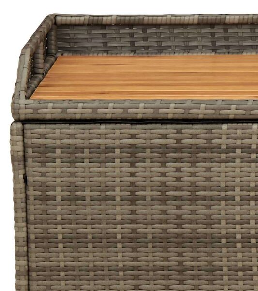 VidaXL szürke polyrattan és akácfa tárolópad 100 x 50 x 52 cm