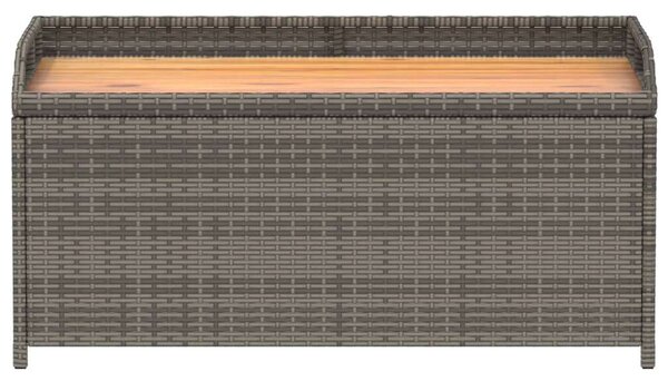 VidaXL szürke polyrattan és akácfa tárolópad 100 x 50 x 52 cm