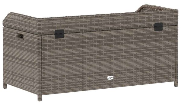 VidaXL szürke polyrattan és akácfa tárolópad 100 x 50 x 52 cm