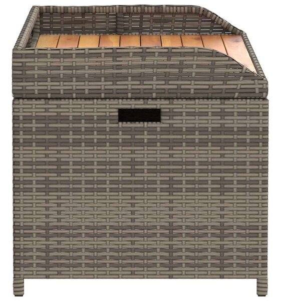 VidaXL szürke polyrattan és akácfa tárolópad 100 x 50 x 52 cm