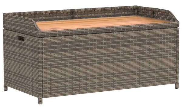 VidaXL szürke polyrattan és akácfa tárolópad 100 x 50 x 52 cm