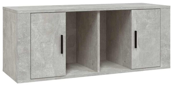 Betonszürke szerelt fa TV-szekrény 100x35x40 cm