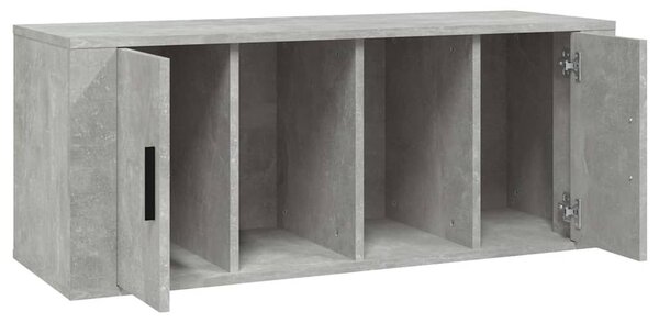 Betonszürke szerelt fa TV-szekrény 100x35x40 cm