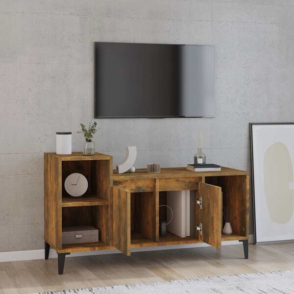 Füstös tölgy színű szerelt fa TV-szekrény 100x35x55 cm