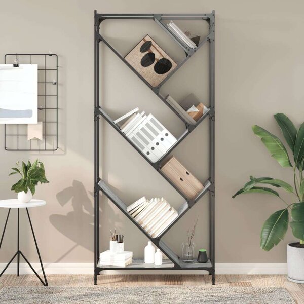 VidaXL Könyvespolc - Fa és Fém - 79x30x180 cm