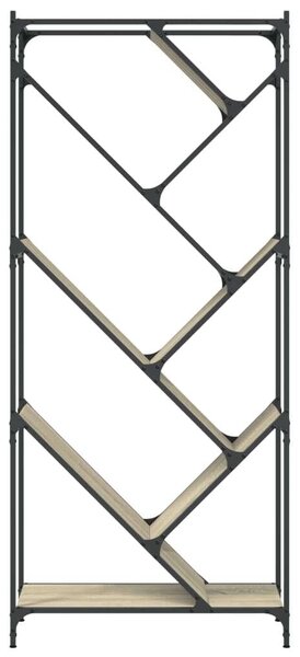 VidaXL sonoma tölgy színű szerelt fa és fém könyvszekrény 79x30x180 cm
