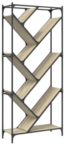 VidaXL sonoma tölgy színű szerelt fa és fém könyvszekrény 79x30x180 cm