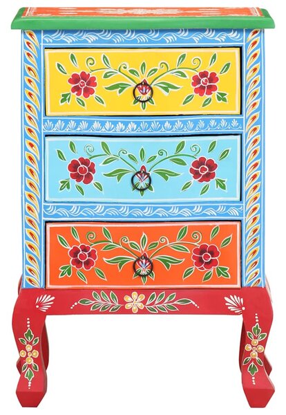 Kézzel festett tömör mangófa éjjeliszekrény 40 x 30 x 60 cm