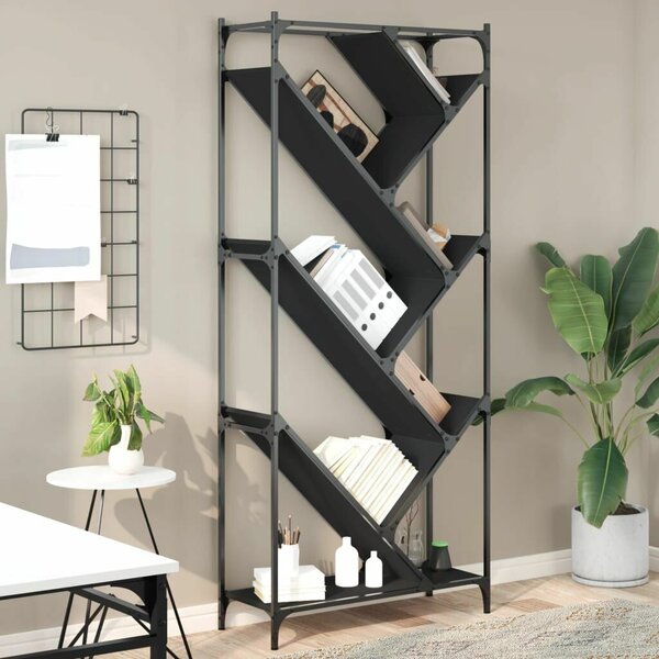 VidaXL Modern Könyvespolc - Fa és Fém - 79x30x180 cm